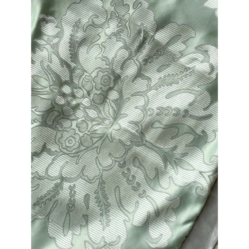 Martha Stewart Collection Mint Green & Silver Jacquard Damask Pillow Shams (2)